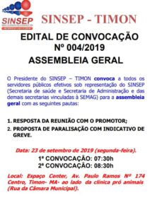 PARALISAÇÃO GERAL: SINSEP E SINACST SE UNEM E CONVOCAM SERVIDORES PARA PARALISAÇÃO.