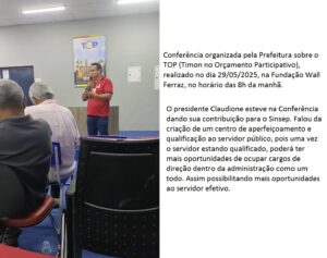 Conferência organizada pela Prefeitura sobre o TOP (Timon no Orçamento Participativo), realizado no dia 29/05/2025, na Fundação Wall Ferraz, no horário das 8h da manhã.
